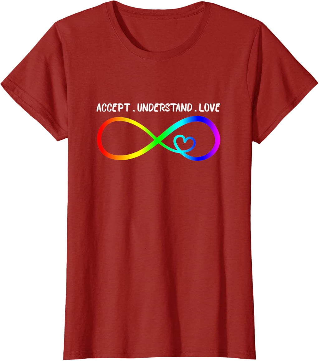 Accept Understand Love Heart Infinity Autism Awareness