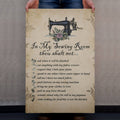 In my sewing room thou shalt not sewing poster, Machine Poster, Sewing Gift, Craft Room, Gift for women, Wall Art Decor, home decor
